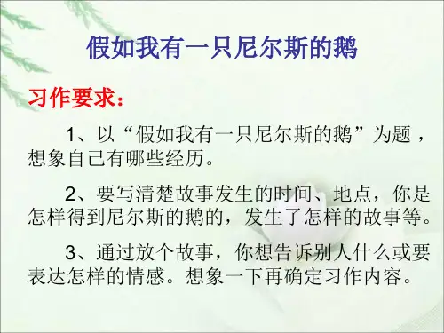 六年级上册语文课件-语文百花园一：作文教学：假如我有一只尼尔斯的鹅｜语文S版(共8张PPT)