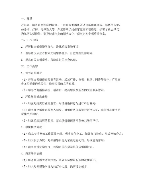 低俗婚闹专项整治方案
