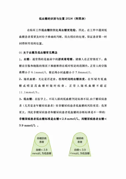 低血糖的识别与处置2024(附图表)