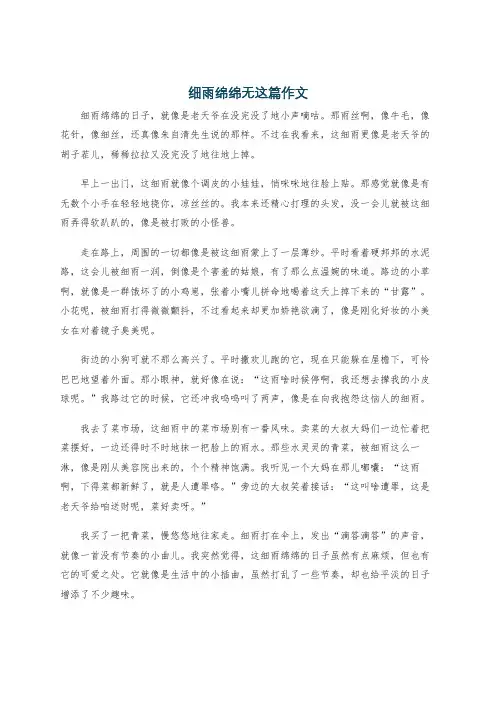 细雨绵绵无这篇作文