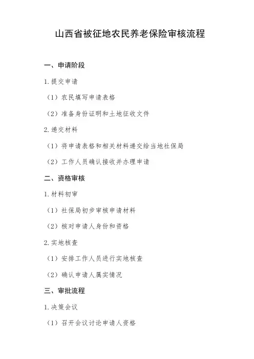 山西省被征地农民养老保险审核流程