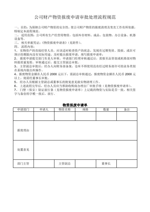 物资报废流程