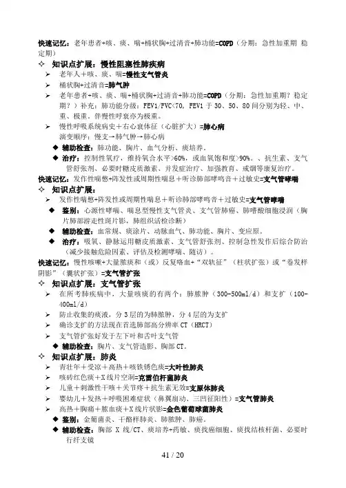 整理2015最新临床技能考试考官手册(病例分析)