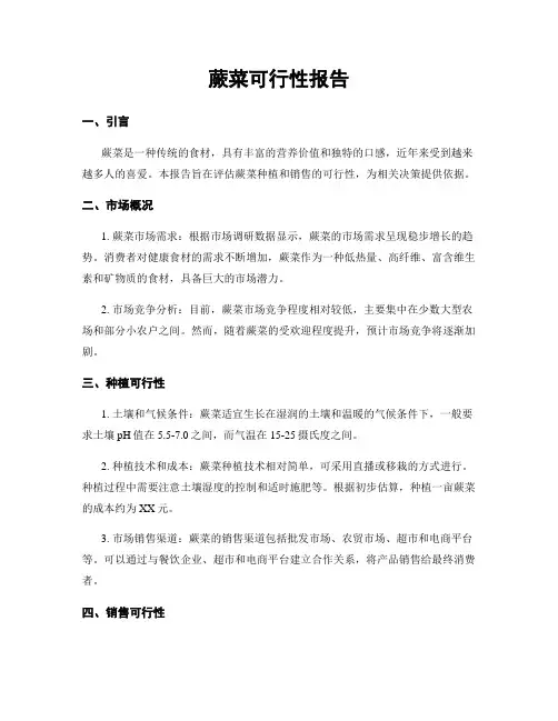 蕨菜可行性报告