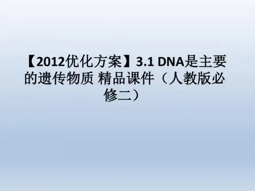 【2012优化方案】3.1DNA是主要的遗传物质精品课件(人教版必修二)