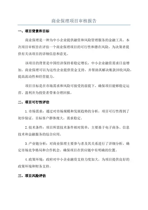 商业保理项目审核报告
