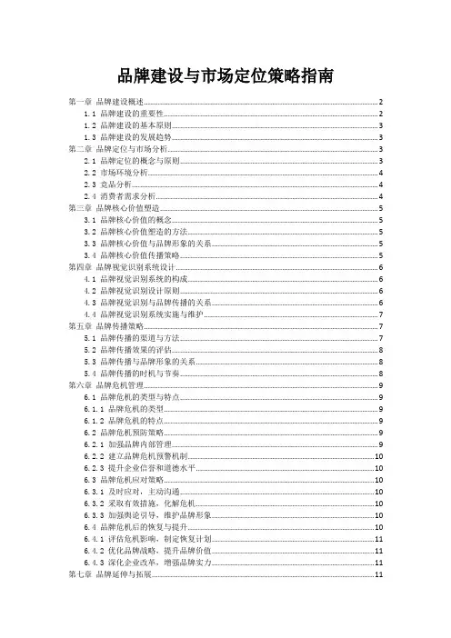 品牌建设与市场定位策略指南