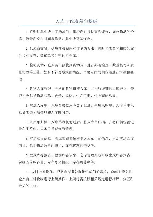 入库工作流程完整版