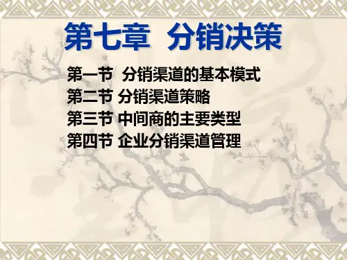 第七章分销渠道策略