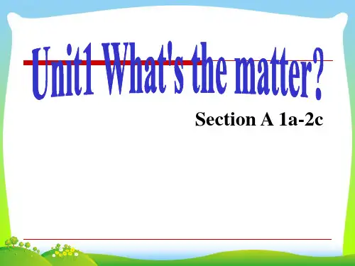 人教版八年级Unit1 What's the matter Section A1课件(31张)