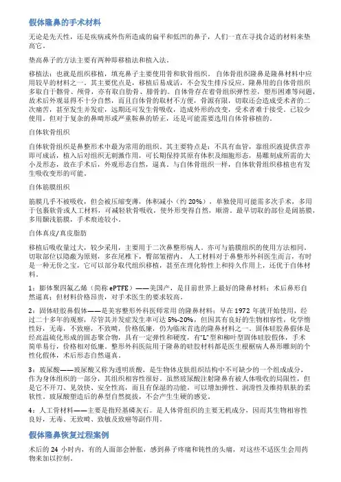 百度假体隆鼻手术记录范文