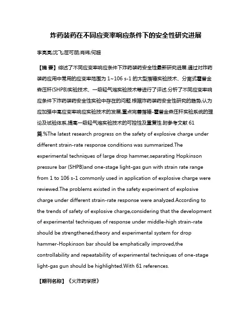 炸药装药在不同应变率响应条件下的安全性研究进展