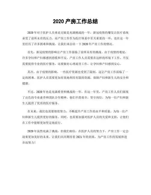 2020产房工作总结