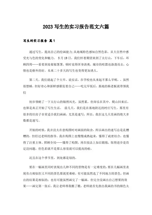 2023写生的实习报告范文六篇