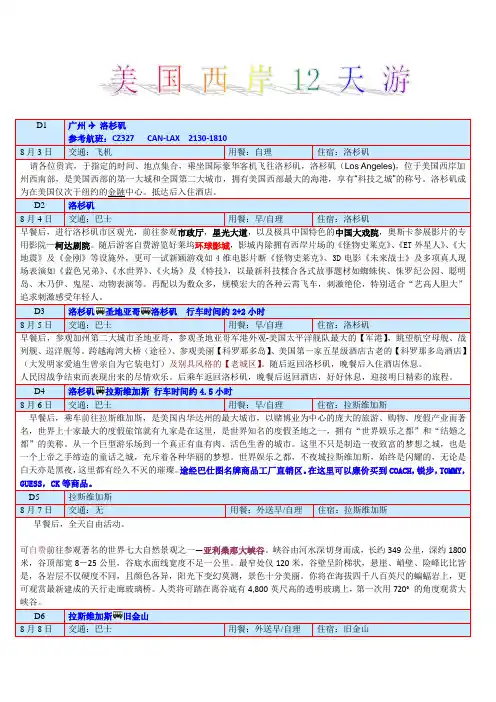 美签行程标准版