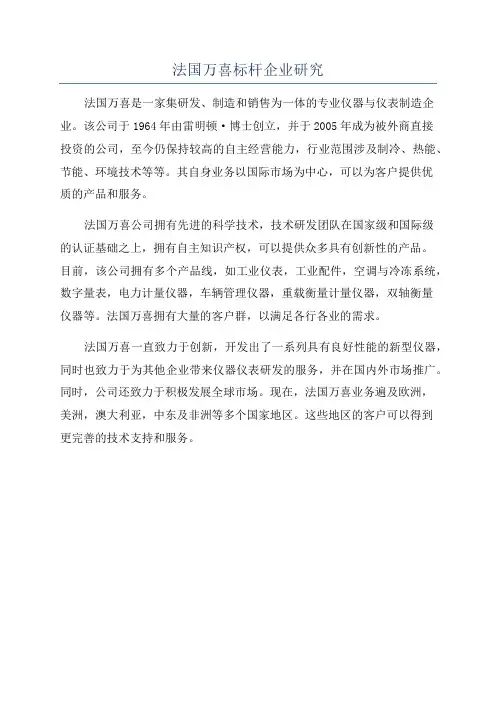 法国万喜标杆企业研究