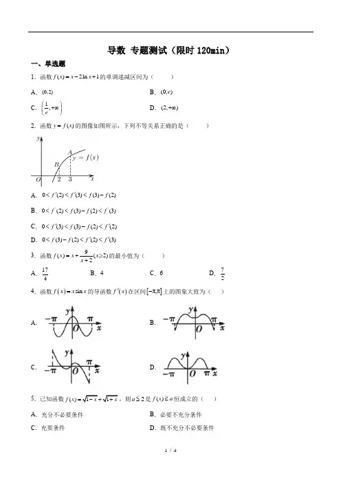 全国卷数学导数专题测试