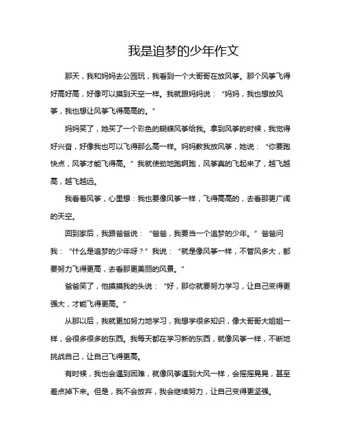 我是追梦的少年作文