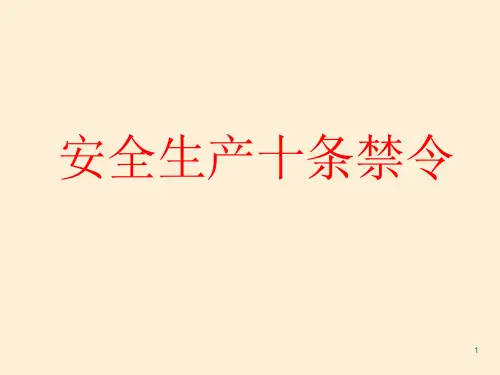 安全生产十条禁令课件