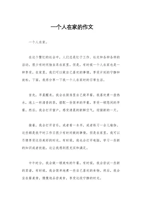 一个人在家的作文