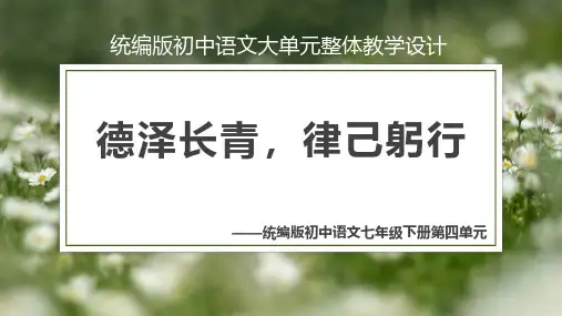 2022-2023学年部编版语文七年级下册第四单元大单元整体教学设计课件