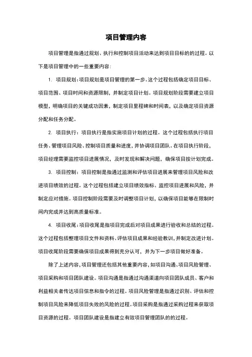 项目管理内容