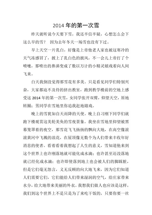 2014年的第一次雪