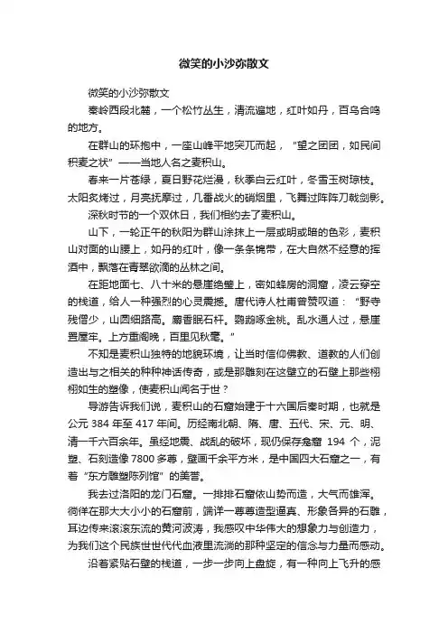 微笑的小沙弥散文