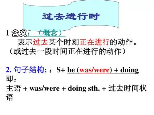 过去进行时语法讲解加练习
