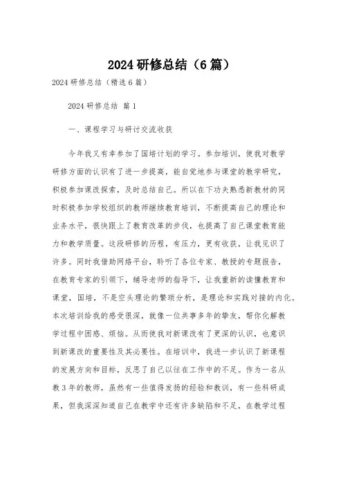 2024研修总结(6篇)