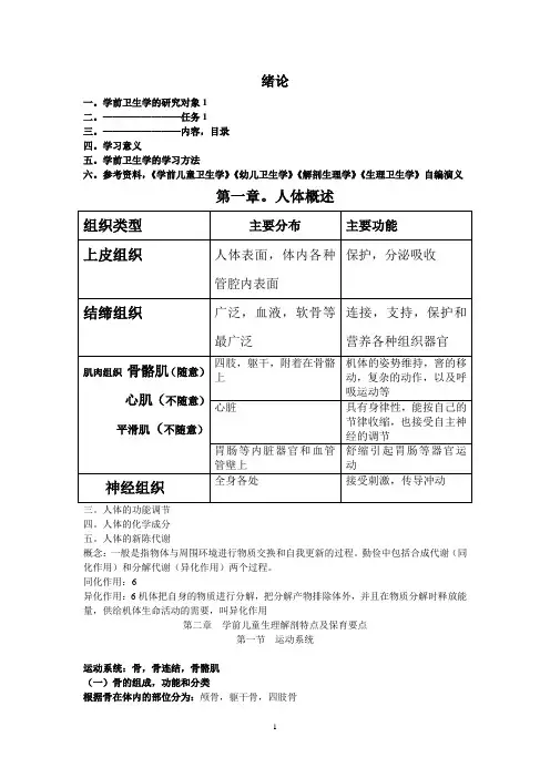 幼儿卫生绪论