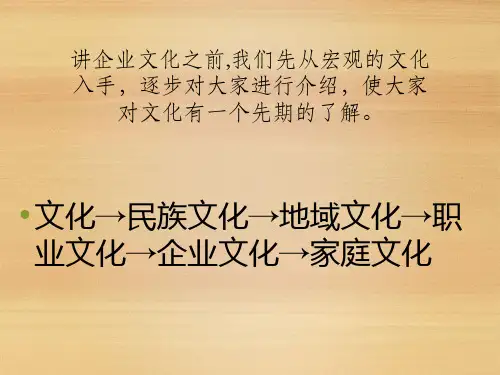 企业文化培训PPT讲课讲稿