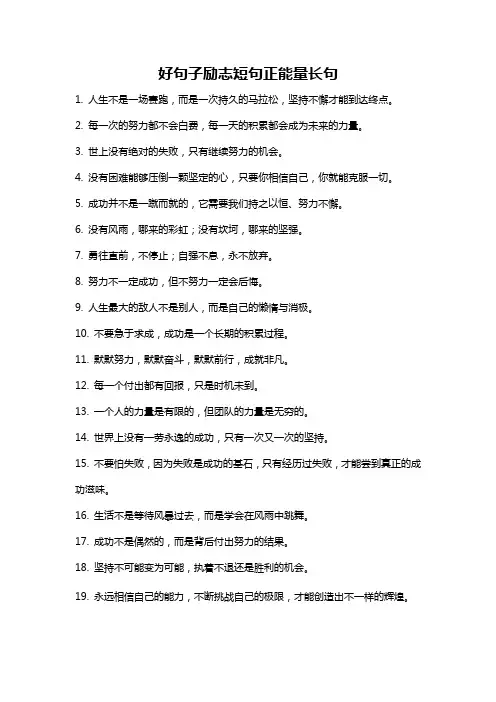 好句子励志短句正能量长句