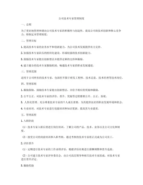 公司技术专家管理制度