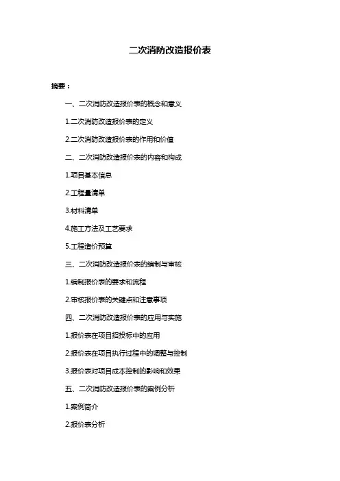 二次消防改造报价表