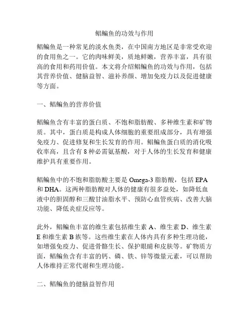 鲳鳊鱼的功效与作用