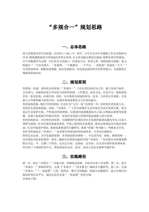 多规合一规划内容