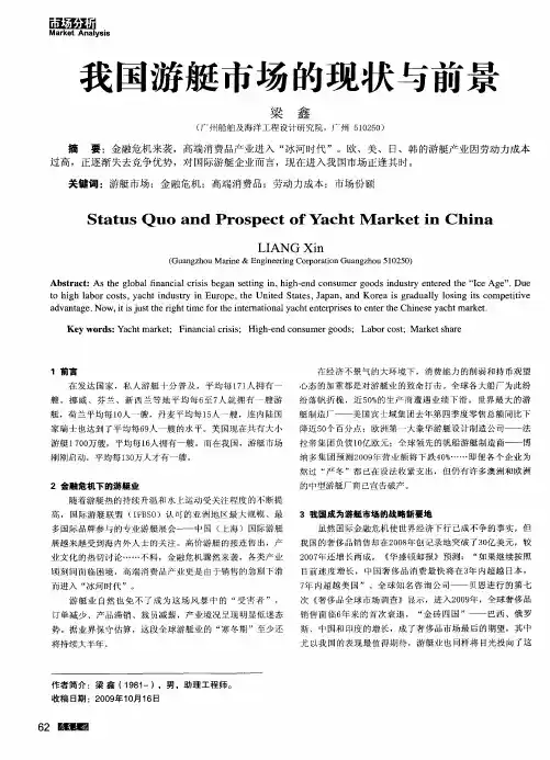 我国游艇市场的现状与前景
