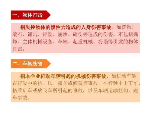 20种事故的定义及范围