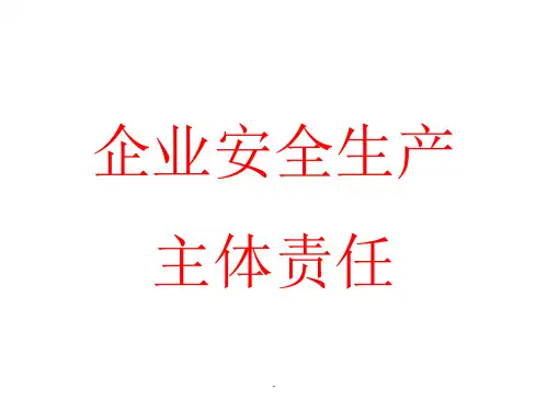 企业安全生产主体责任ppt课件