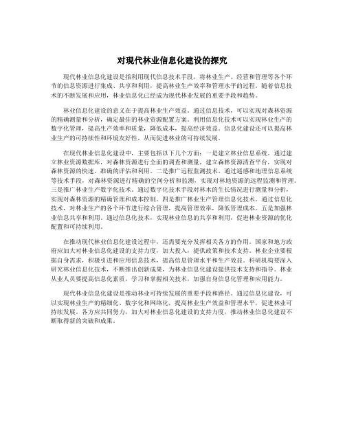 对现代林业信息化建设的探究