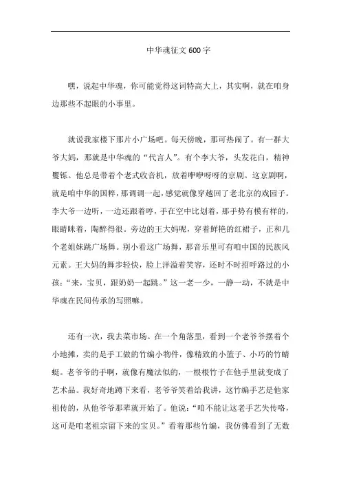 中华魂征文600字