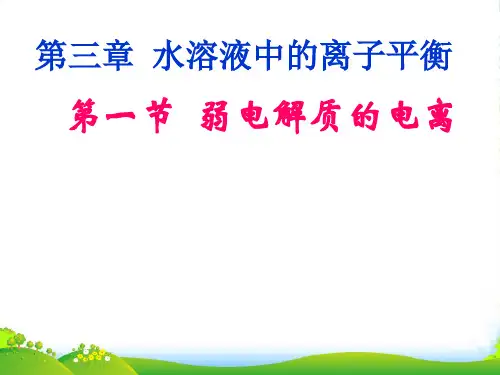 人教版高中化学选修4第三章第一节 弱电解质的电离 课件.(共15张PPT)