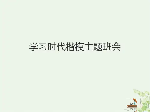 学习时代楷模主题班会课件PPT