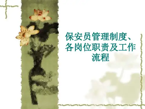 销售案场保安员管理制度岗位职责及工作流程ppt