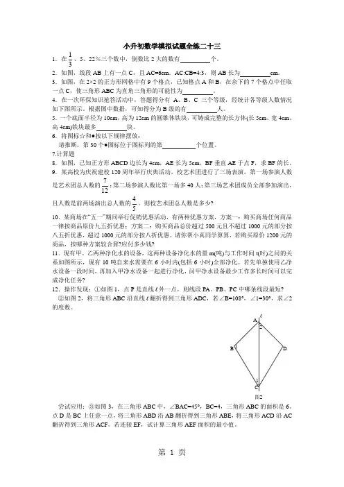 六年级下册数学试题 小升初模拟试题全练二十三    全国版