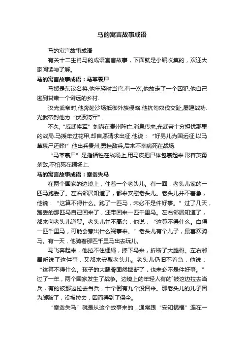 马的寓言故事成语