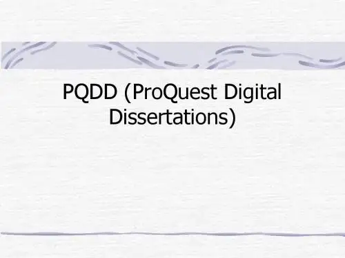 PQDD (ProQuest Digital Dissertations)