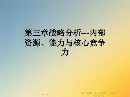 第三章战略分析---内部资源、能力与核心竞争力