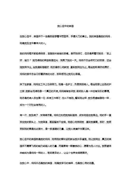 我心目中的英雄作文精选15篇